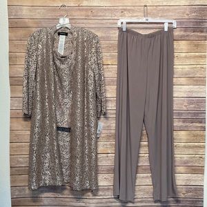 David’s Bridal mother of the bride lace top pant set